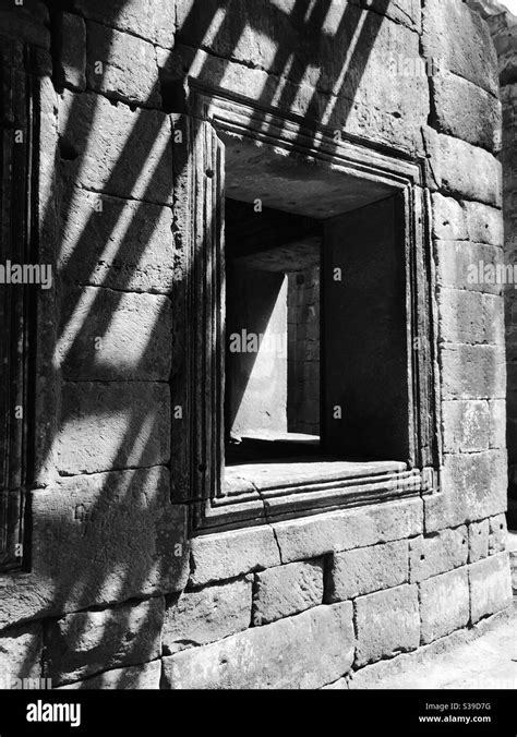 Light And Shadow Window And Wall In Black And White Stock Photo Alamy