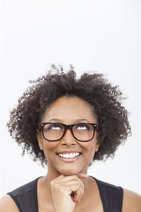 Mixed Race African American Girl Wearing Glasses Stock Image Image Of