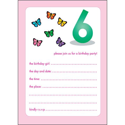 All orders are custom made and most ship worldwide within 24 hours. 10 Childrens Birthday Party Invitations 6 Years Old Girl - BPIF-40 Butterflies | eBay