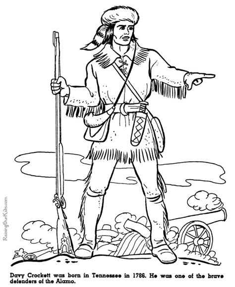Davy crockett is considered an american hero, especially in the state of texas, where he fought at the alamo. WK 5: Davy Crockett at Alamo coloring pages | CC Cycle 3 ...