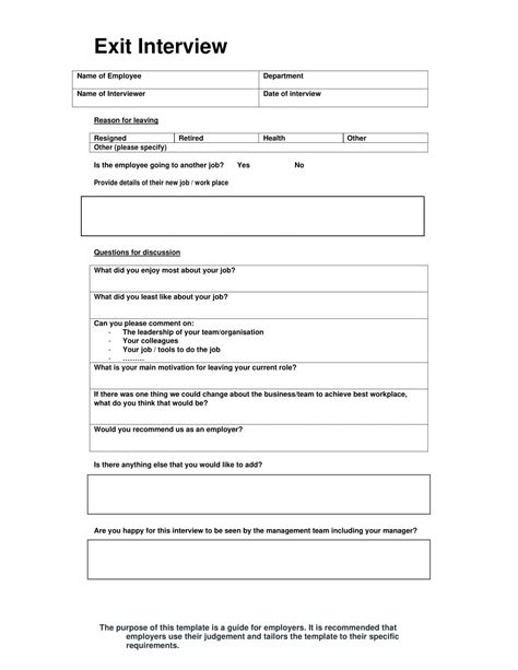free printable interview templates [sample questions] employers managers