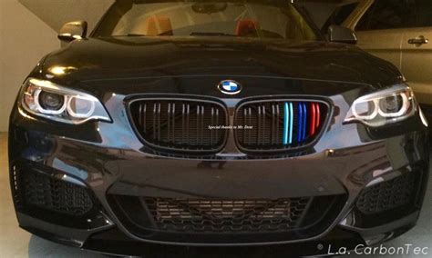 So when you purchase this item, please carefully check the year of production, cars model and the number of your car's grill stripes, then choose the right selection. Gloss Black Dual Slat Grills with Painted ///M Stripes for BMW F22 - lacarbontecs Webseite!