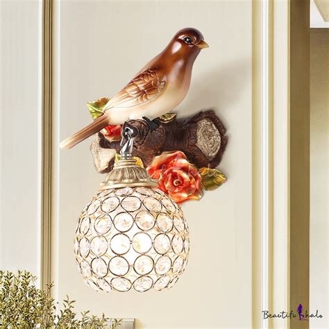 Rightleft Bird Wall Lighting Fixture Country Style 1 Light Resin