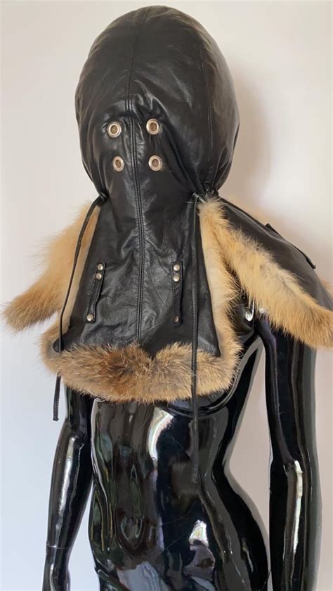 Fur Bondage Isolation Hood Custom Face Mask Leather Fetish Etsy