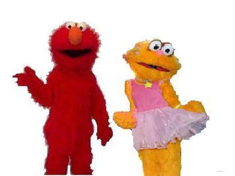 £25 Elmo Zoe Sesame Street Adult Mascot Fancy Dress Costume Hire Rent