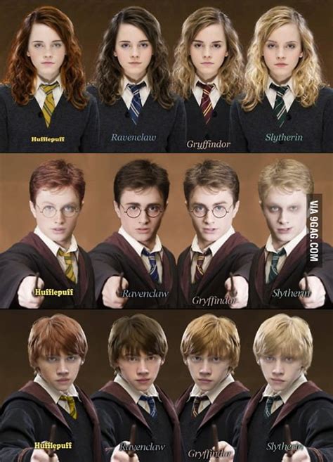 In this video wer are going to show. Harry, Ron and Hermione in different houses - 9GAG