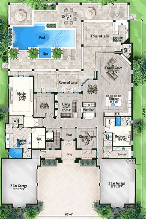 Five Bedroom Florida House Plan 86016bw Architectural Designs