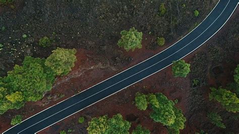 Aerial View Of A Road In The Countryside Free Stock Video