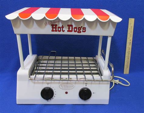 Nostalgia Old Fashioned Electric Hot Dog Roller Cooker Bun Warmer Red