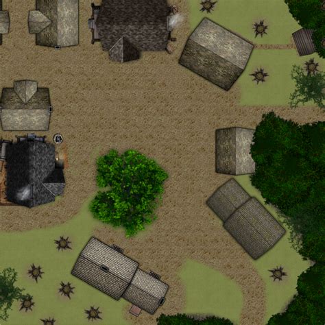 First Map Basic Unfurnished Village Square Battlemaps
