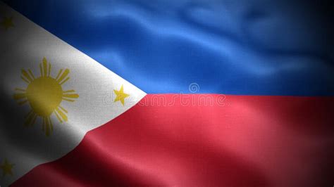 Close Up Waving Flag Of Philippines Flag Symbols Of Philippines Stock
