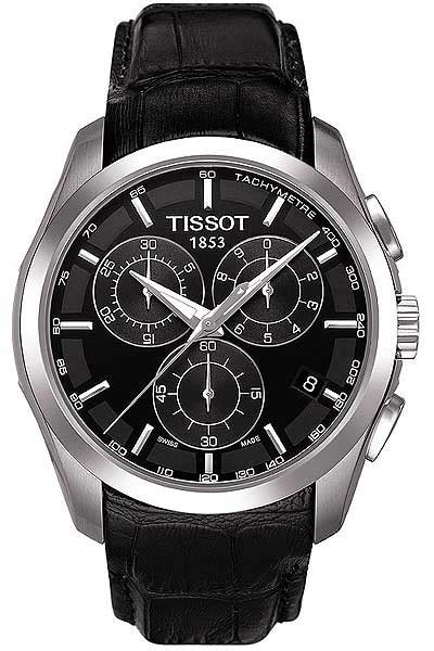 Relógio Tissot Couturier Couro Original Preto Original Suiço R 487