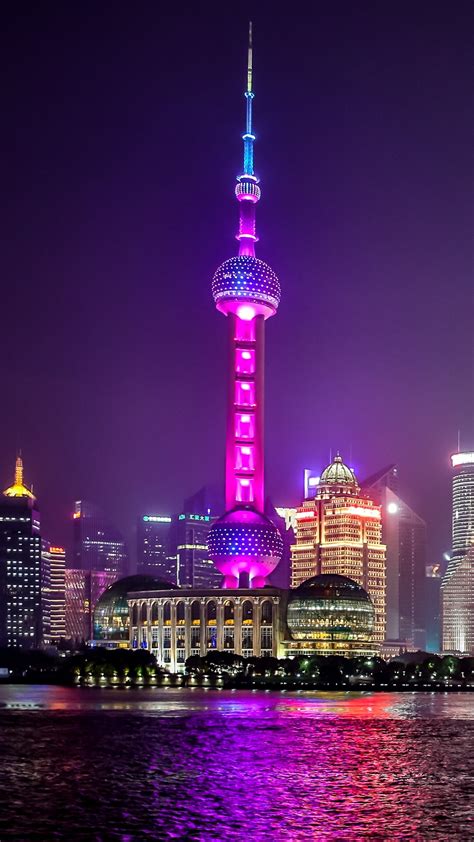 Pudong Purple Night Wallpaper Backiee