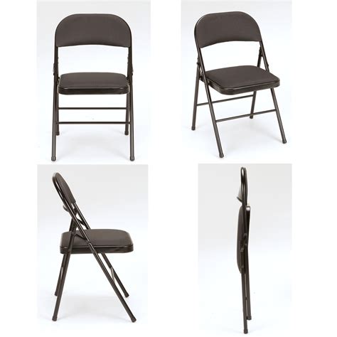 Mainstays Fabric Padded Folding Chair Black 4 Count