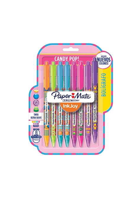 Lápices Pasta Inkjoy Paper Mate Candy Pop Set 8 Colores Surtidos
