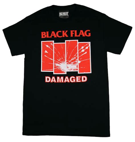 Black Flag Damaged Black T Shirt Large