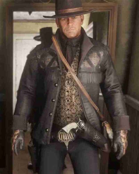 Red Dead Redemption 2 Gunslinger Black Fringe Jacket Cj