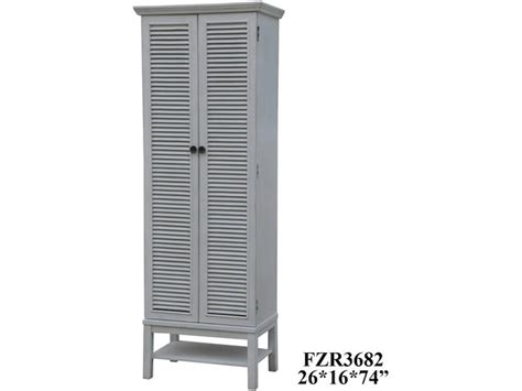 Crestview Living Room Magnolia Louvered 2 Door Tall White Storage