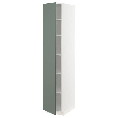 METOD High cabinet with shelves, white/Bodarp grey-green, 40x60x200 cm ...