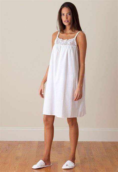 Jenn White Cotton Nightgown Lace El Night Gown Nightgowns Sexiz Pix