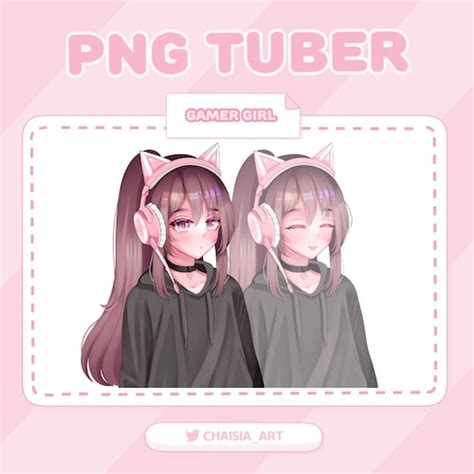 Gamer Girl Png Tuberpngtuber Avatar For Twitch Streamers Etsy Hong Kong