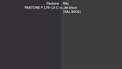 Pantone P C Vs Ral Jet Black Ral Side By Side Comparison