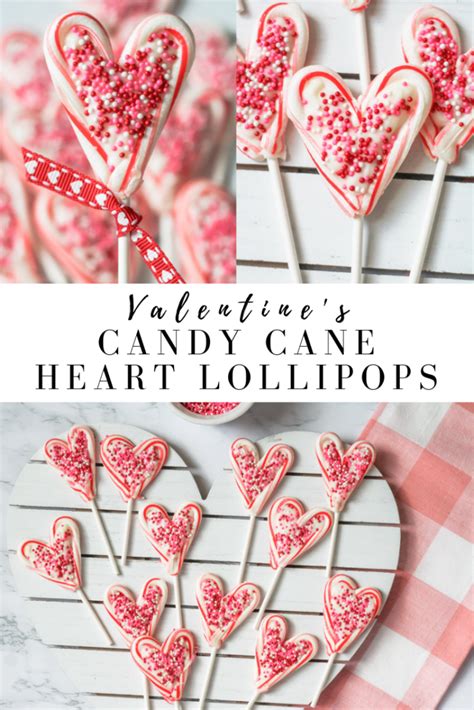 Valentines Day Candy Cane Heart Lollipops Valentines Recipe Valentines