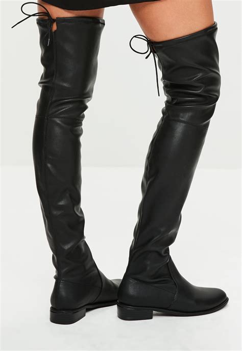 Over The Knee Flat Leather Boots Cheaper Than Retail Price Buy Clothing Accessories And
