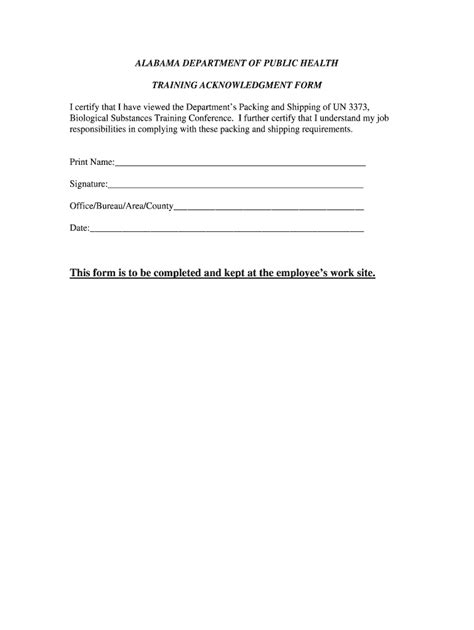 Training Acknowledgement Sign Off Sheet Fill Online Printable