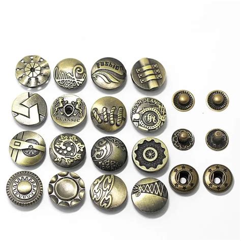 17mm 16style 10sets Metal Snap Fastener Press Stud Buttons Poppers