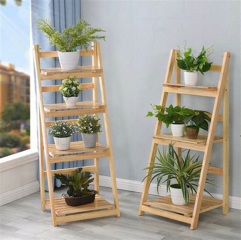 34 Tier Ladder Shelf Bookcase Bookshelf Folding Plant Flower Etsy Uk