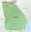 Physical map of Georgia