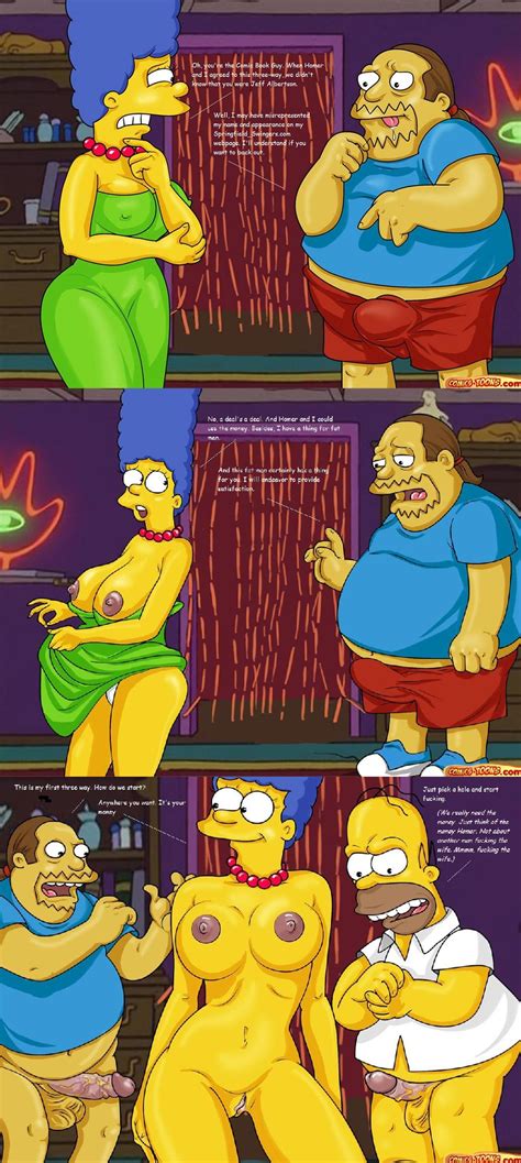 Rule 34 Color Comic Book Guy Comics Toons Female Homer Simpson Human Male Marge Simpson