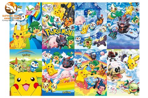 Pokemon 8 Pcs Of Embossed Posters Anime Store