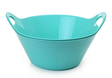 Mintra Home Plastic Bowls With Handles 2 Pack Large Teal 04848