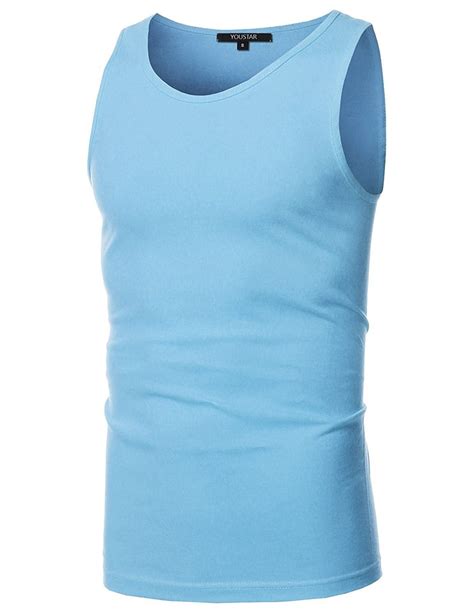 Mens Basic Solid Sleeveless Round Neck Tank Top Various Colors