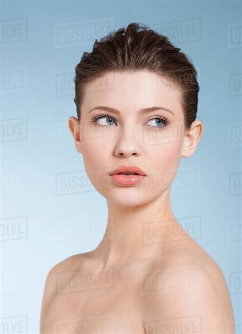 Close Up Of Nude Woman S Face Stock Photo Dissolve