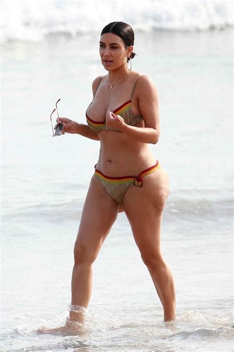 Kim Kardashian im Bikini Überraschung Sie ist eine ganz normale Frau