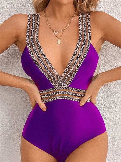Sexy Lace Splicing Backless One Piece Swimsuit Shequilas Fashions