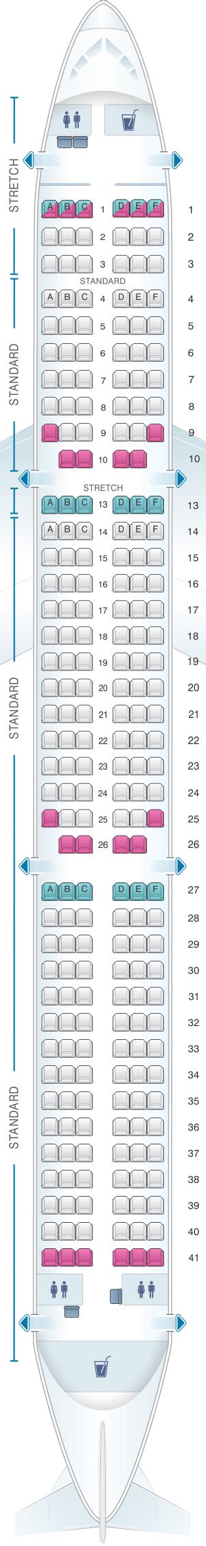 Seat Map Frontier Airlines Airbus A321 230pax Seatmaestro