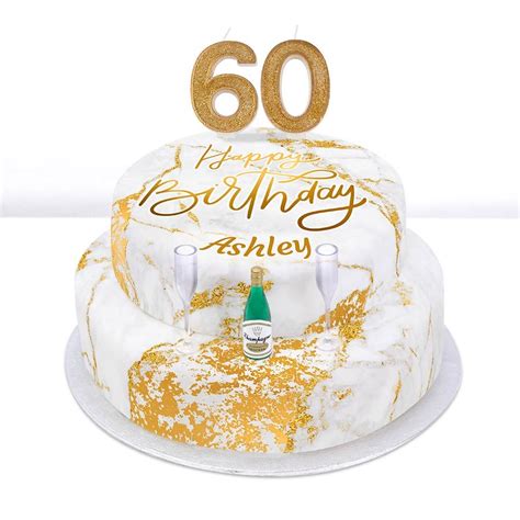 As you know that age topper cake is considered special. Personalised 60th Birthday Champagne Cake from bakerdays
