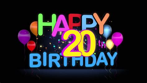 Happy 20th Birthday Title Seamless Stock Footage Video 100 Royalty