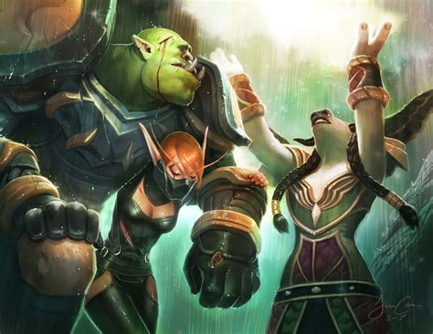 Tauren Priest Healing An Orc On World Of Warcraft