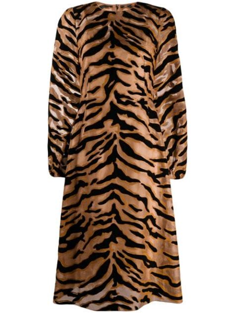 Dolce Gabbana Tiger Print Sheer Dress Farfetch