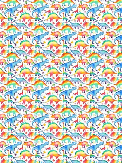 Rainbow Watercolour Dinosaurs A Line Dress By Emmaallardsmith Redbubble
