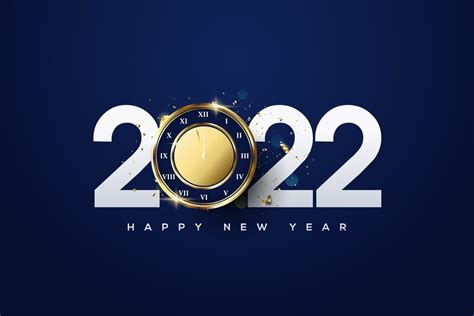 Happy New Year 2022 With Digital Clock Illustration 2974572 Vector Art