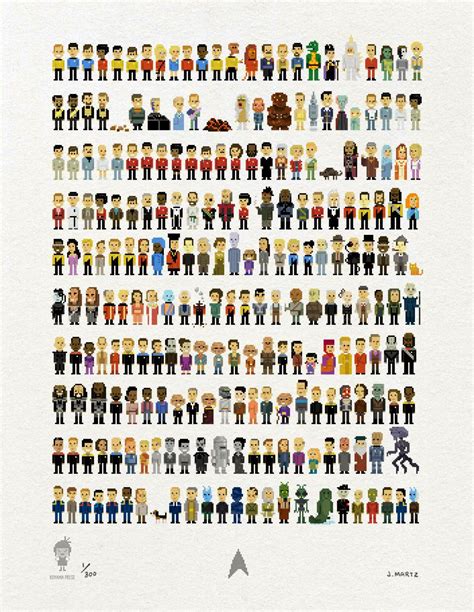 Trexels Star Trek Characters In Awesome Pixelations Star Trek Characters Star Trek Print
