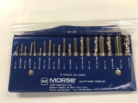 Morse 37105 Metric Tap And Drill Set With Machinists Guide For Taps Usa