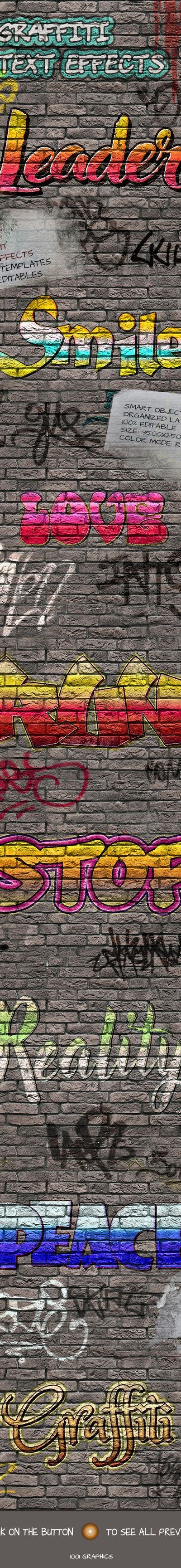 8 Graffiti Text Effects 8 Psd Templates Vol2 By 1001graphics