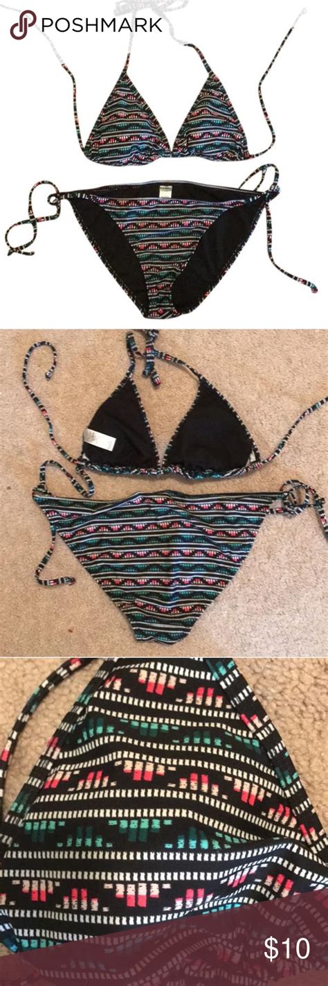 Old Navy Colorful Bikini Multicolor Triangle Bikini Purchased At Old